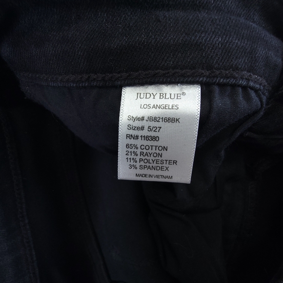 Judy Blue Womens Skinny Fit Distressed Black Leopard Print Jeans 5/27 JB82168BK - Picture 13 of 13